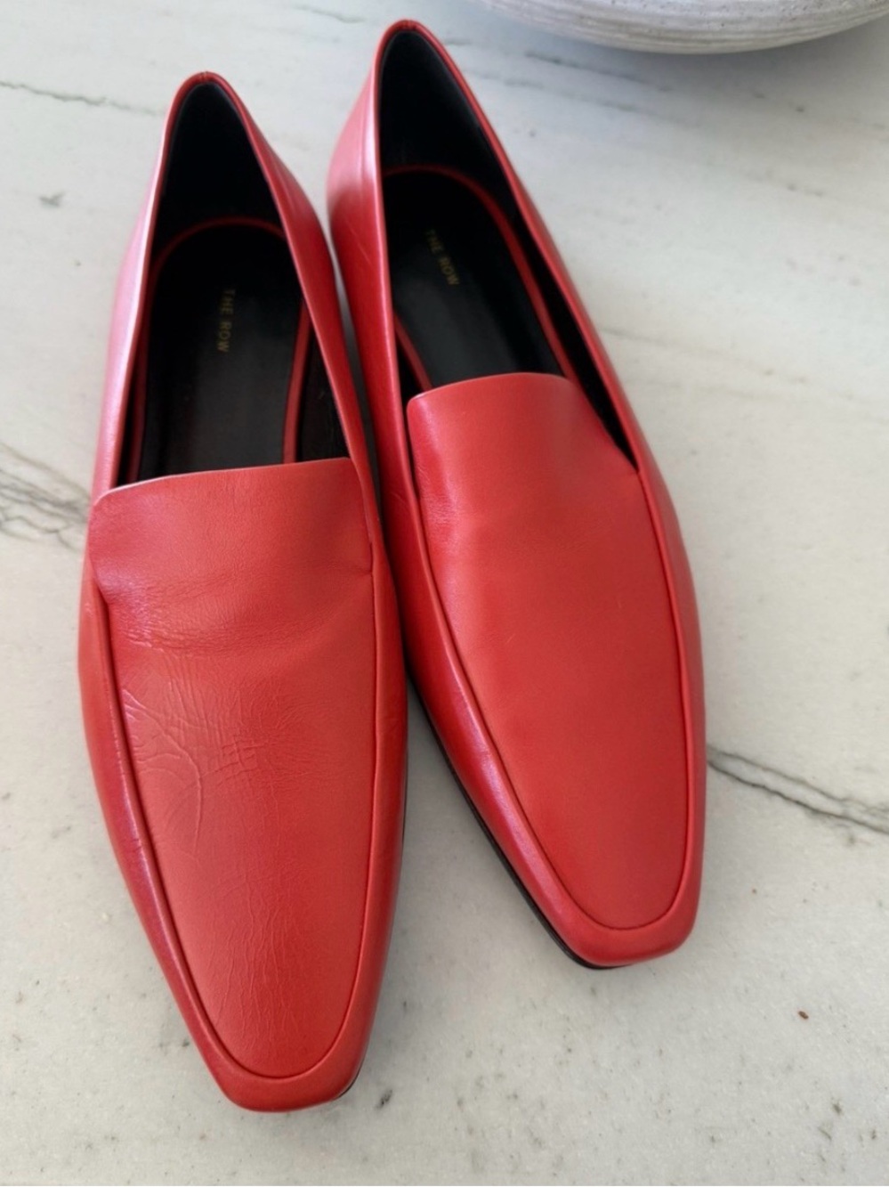The Row Red Leather Women's Loafers
